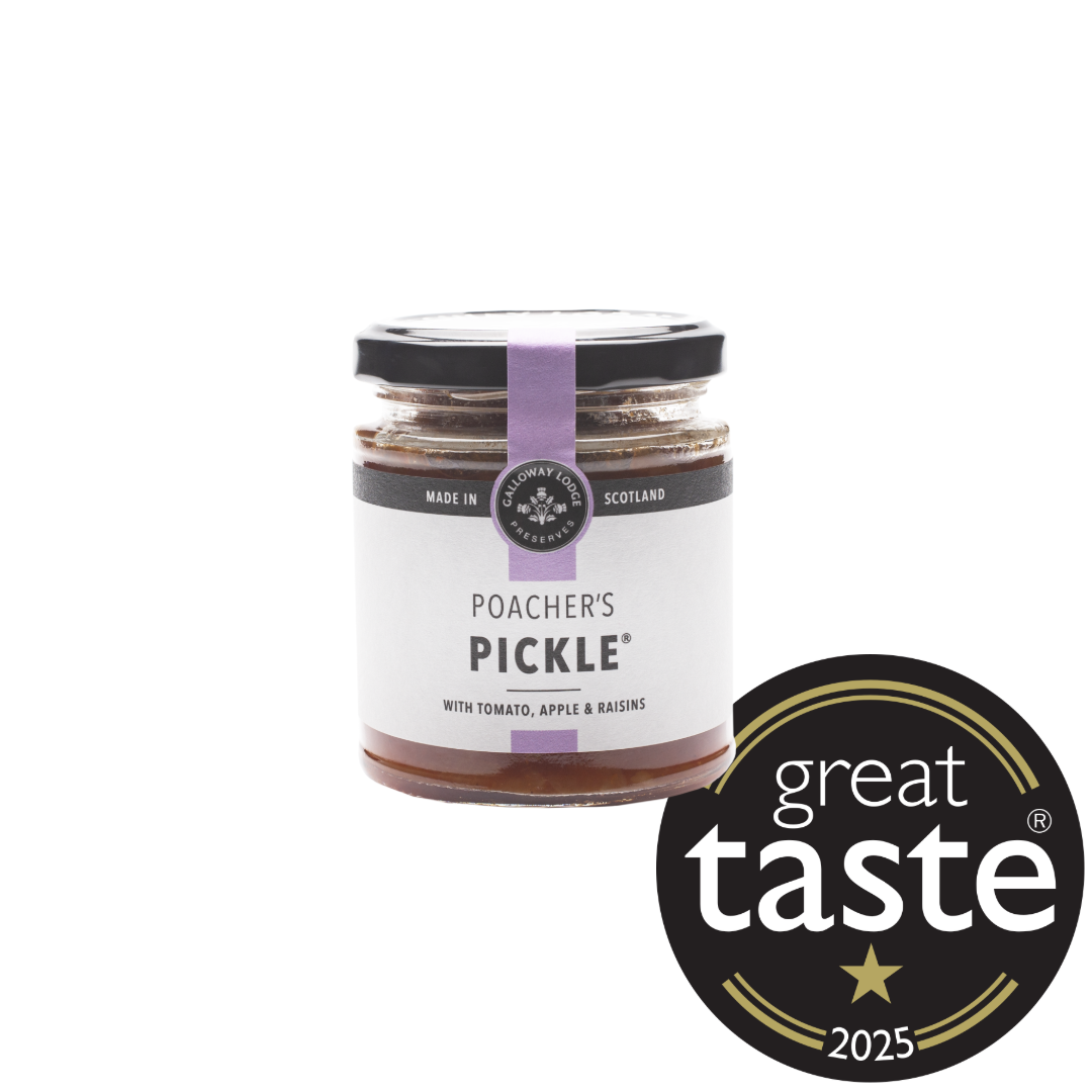 “Award-winning Poacher’s Pickle chutney with bold, tangy flavour”